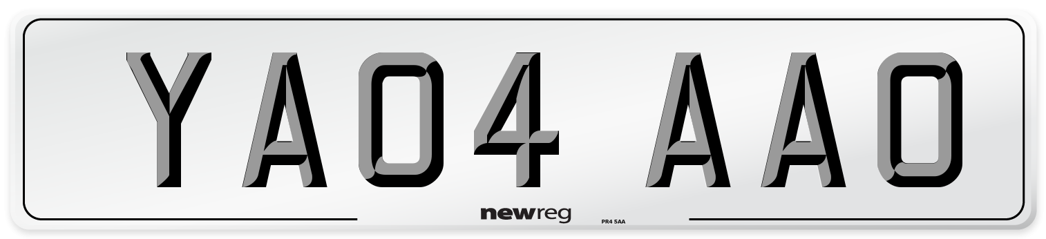 YA04 AAO Number Plate from New Reg